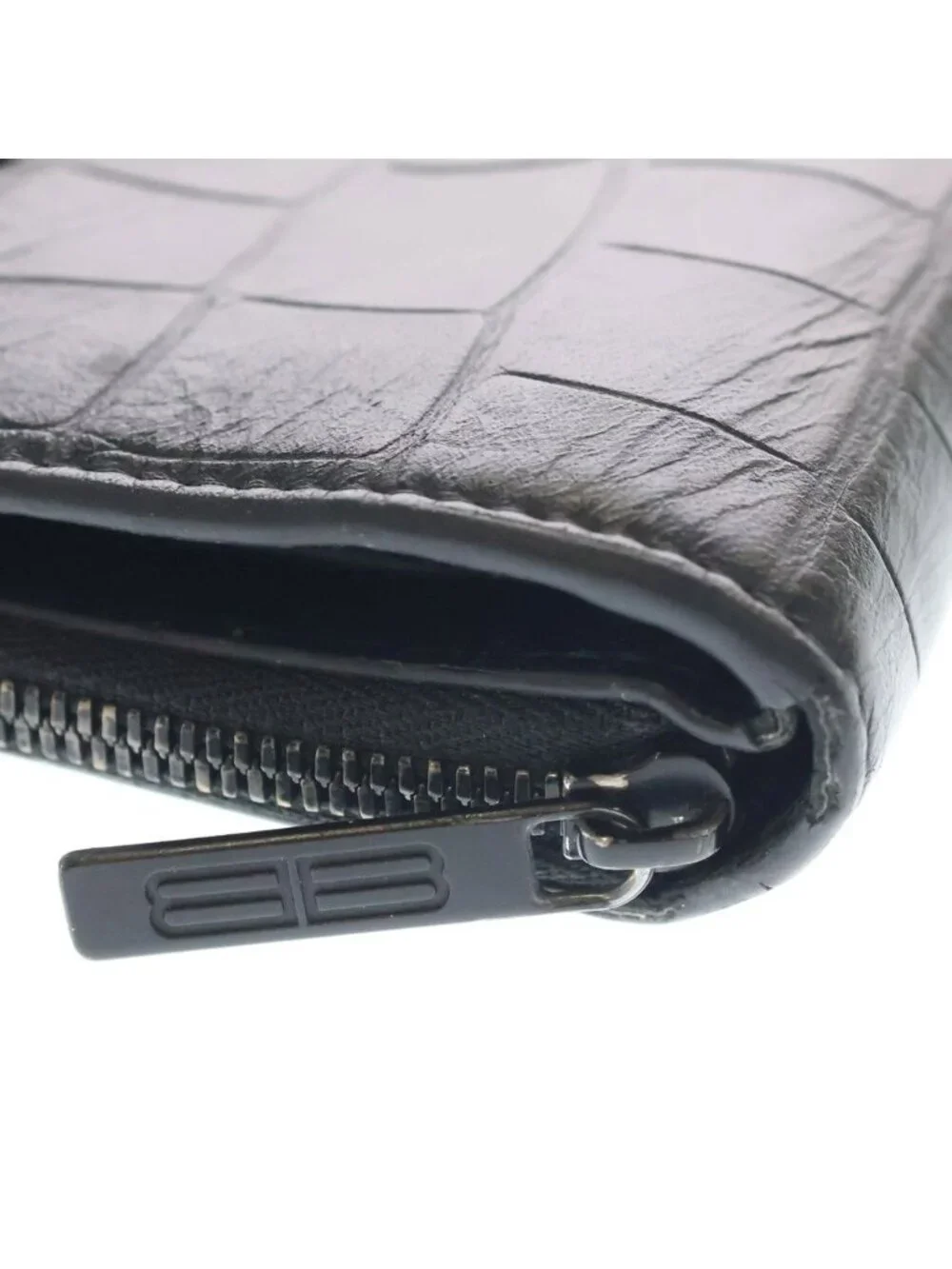 Balenciaga BB Logo Compact Zip Wallet Black